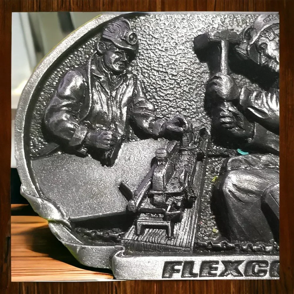 Vintage Collectible Belt Buckle Flexible Steel Lacin Co.1980 Miner's Belt Buckle